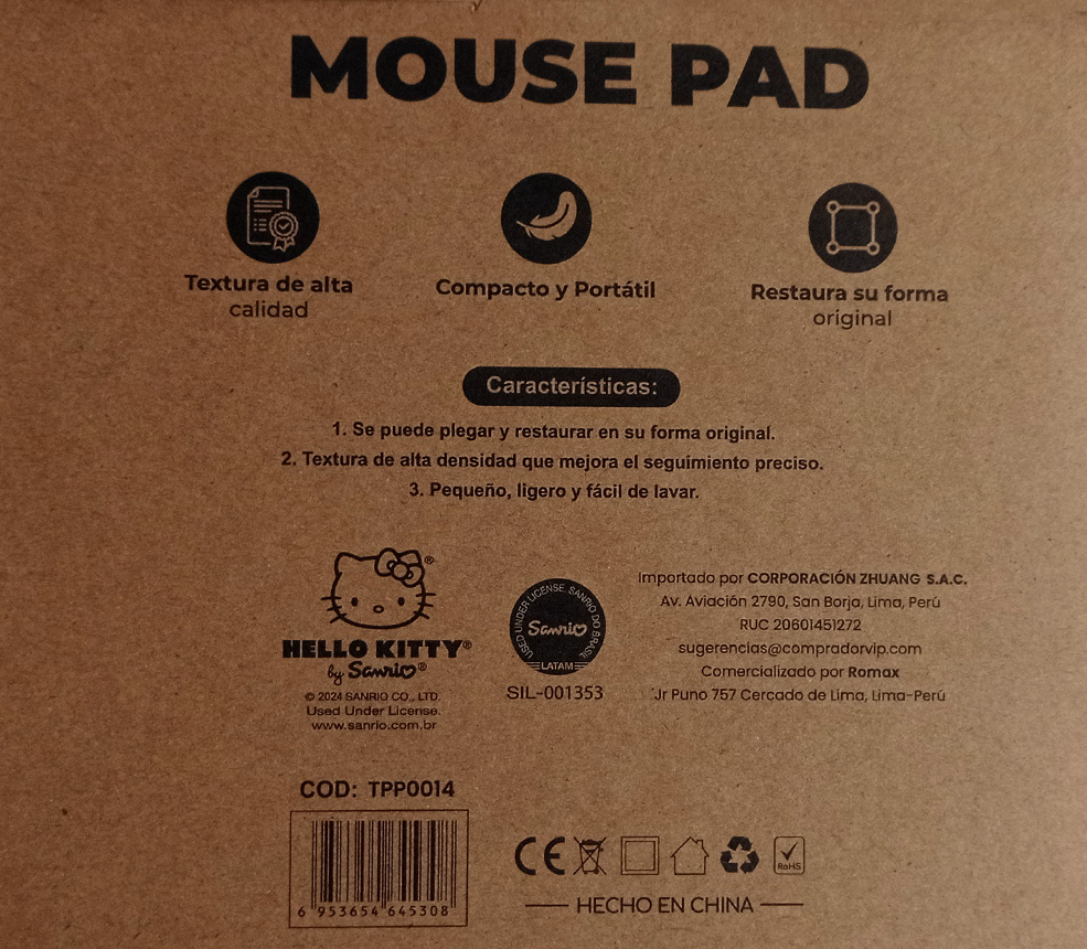 Mousepad Rectangular Hello Kitty Estudiosa 4