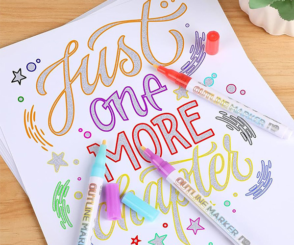 Plumones Doble Contorno Caja x 08 2