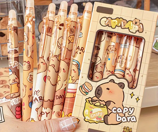 Lapiceros Borrables Capibara Caja x 6 unidades 1