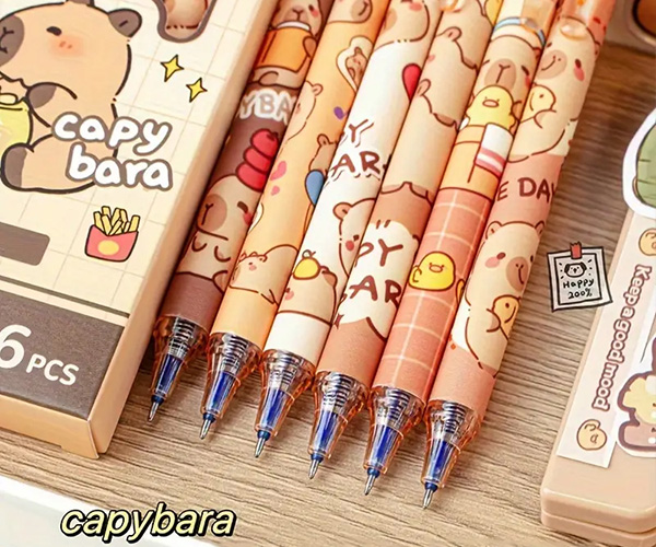 Lapiceros Borrables Capibara Caja x 6 unidades 2