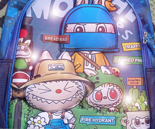 Mochila Labubu Luces Led Azul 3