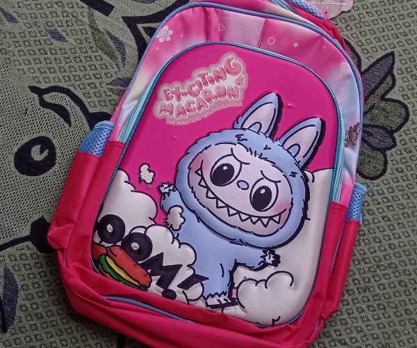 Mochila Labubu Luces Led Rosado 1