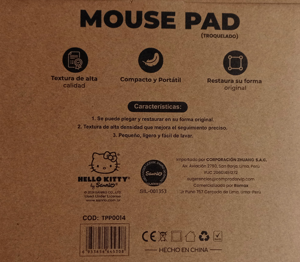 Mousepad Hello Kitty Troquelado Kitty cassete 4