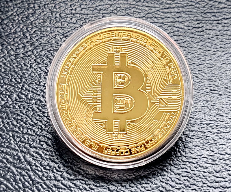 Moneda Bitcoin Dorado