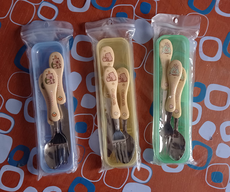 Cubierto Capibara set 3 Cuchara, Tenedor y Cuchillo