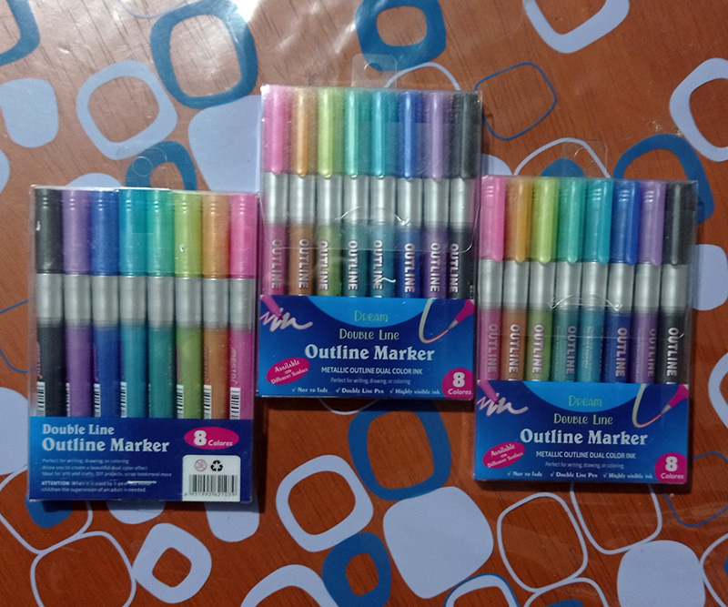 Plumones Doble Contorno Caja x 08